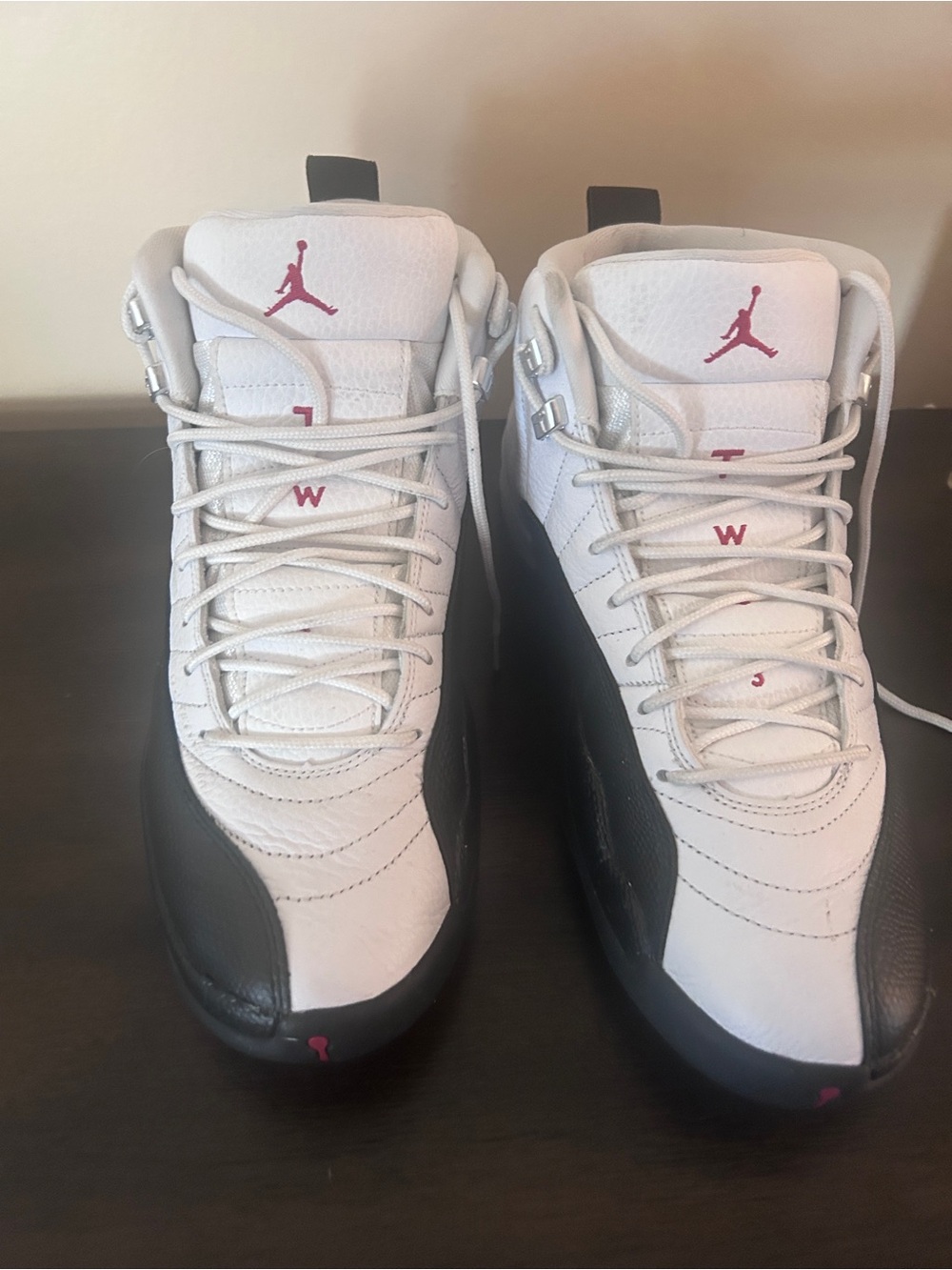 Jordan White, Black & Red High-Top Basketball Sneakers